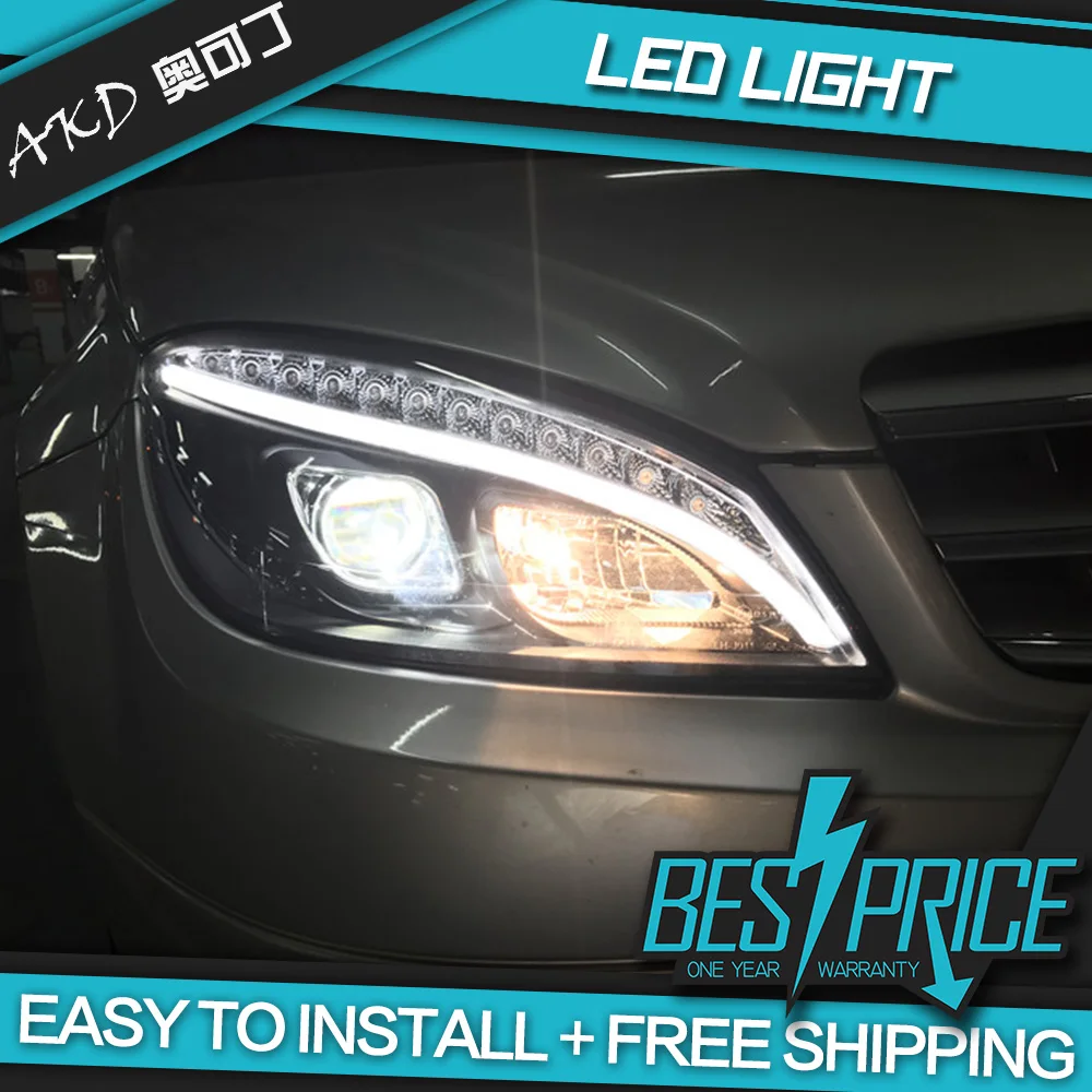 Фары AKD для автомобилей W204 2007-2010 C300 C260 обновленные W205 светодиодсветодиодный