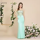 Платья подружки невесты 2022, кружевное Сетчатое официальное вечернее платье с аппликацией и воротником-стойкой, платье для свадебной вечеринки и выпускного вечера, robe de mariage