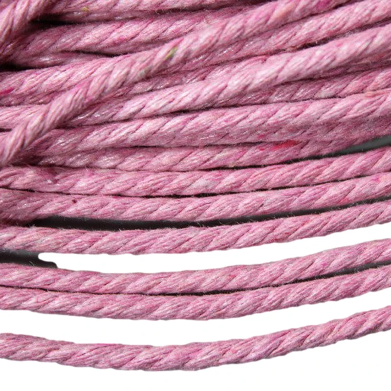 

AaaZee 20 ярдов 2,5 мм розовые пеньковые шнуры для самостоятельного изготовления браслетов, украшения для рукоделия, хлопковая веревка
