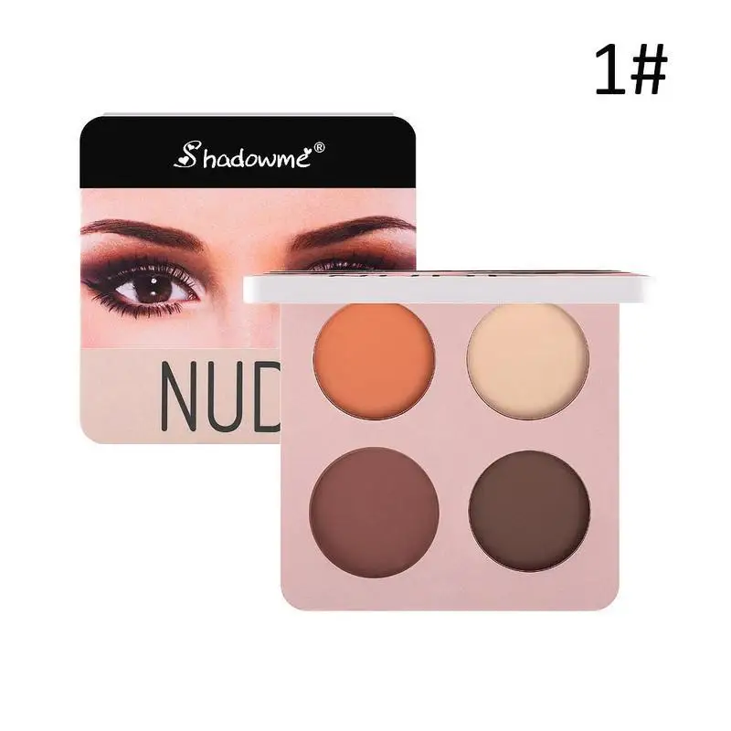 4 Color Wine Red Eyeshadow Palette Pressed Glitter Shimmer Matte Eye Shadow MakeUp Long-Lasting Pigmented Eyeshadow Beauty - Цвет: Армейский зеленый