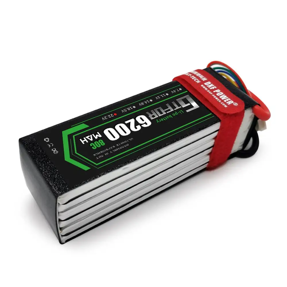 GTFDR-bater&iacute;a Lipo 6S 22,2 V 6200mah 80C-160C 6S XT60 T Deans XT90 EC5 para Dron FPV, avi&oacute;n, coche, cami&oacute;n, barco, piezas de RC-2