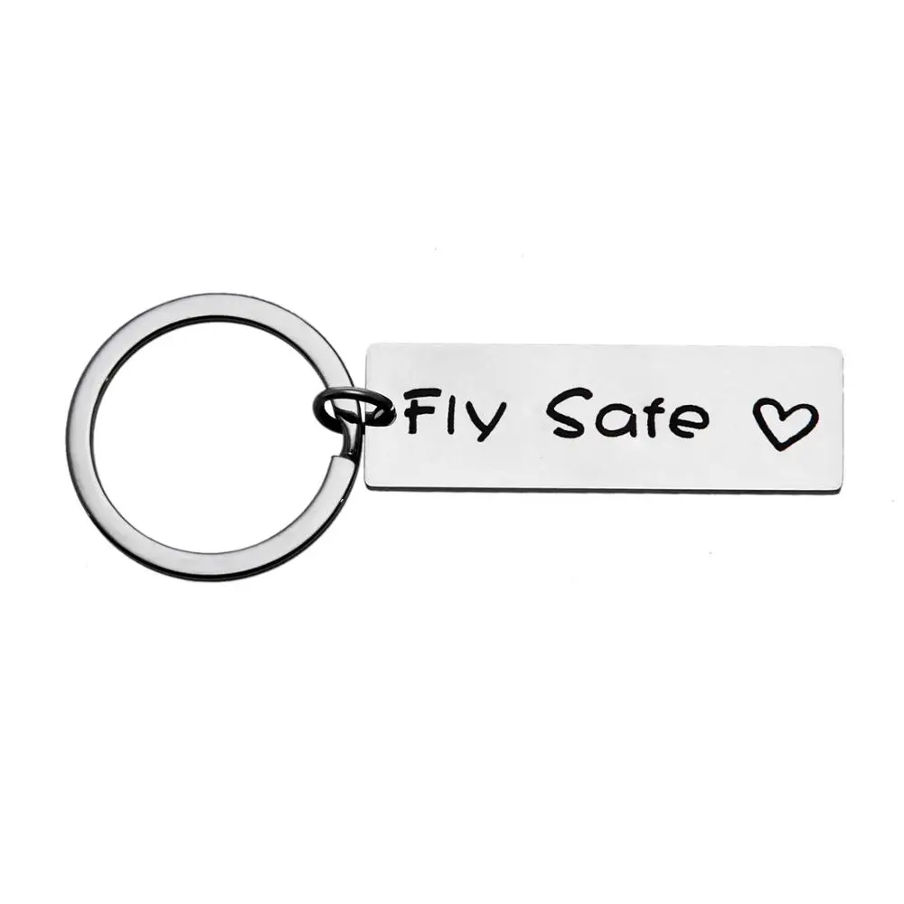 

12PC Fly Safe Heart Charm Pendant Keyrings Stainless Steel Keychains Boyfriend Girlfriend Friends Gift Key Chains Key Holder Hot