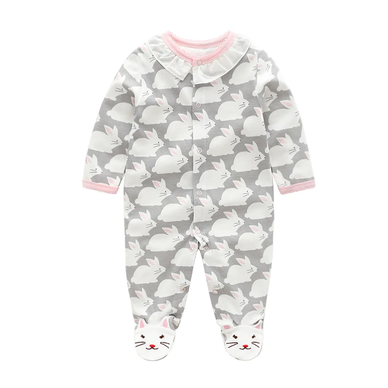 bunny baby rompers Кружевные Ползунки для новорожденных девочек; комбинезон с пасхальным кроликом; костюм для малышей; Menina; хлопковая одежда для маленьких девочек; детская одежда; Roupa - Цвет: bunny baby rompers
