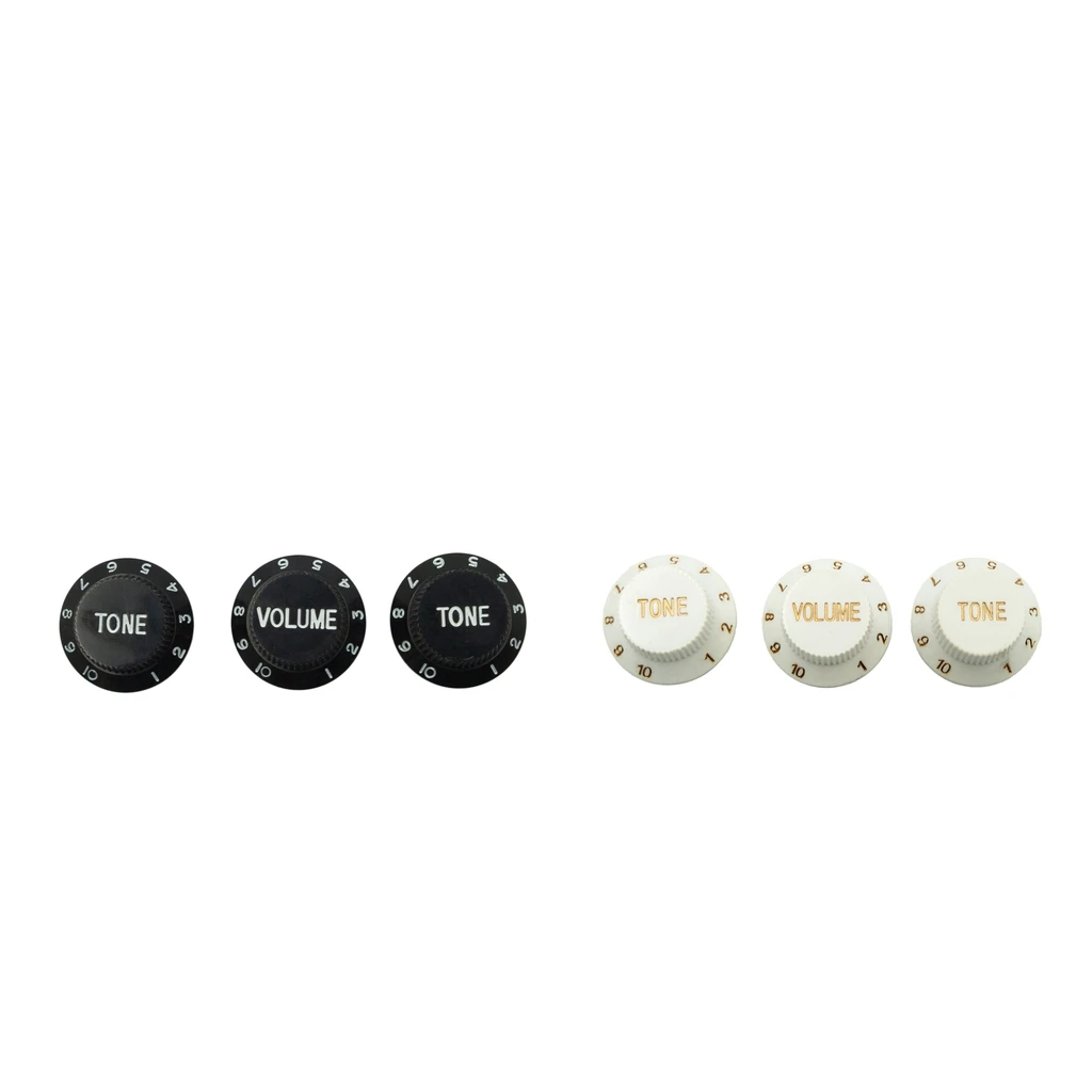 

3 X Acrylic Electric Guitar Volume Guitar Tone Button Knobs Dome Knobs Black