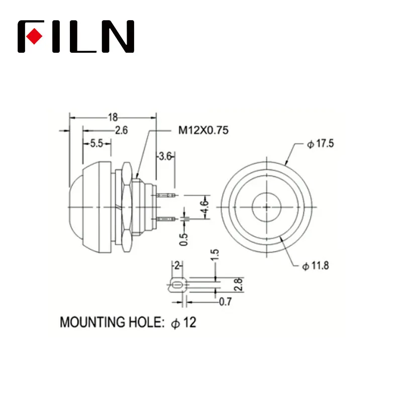 Желтая красная синяя зеленая белая пластиковая мгновенная кнопка открытия