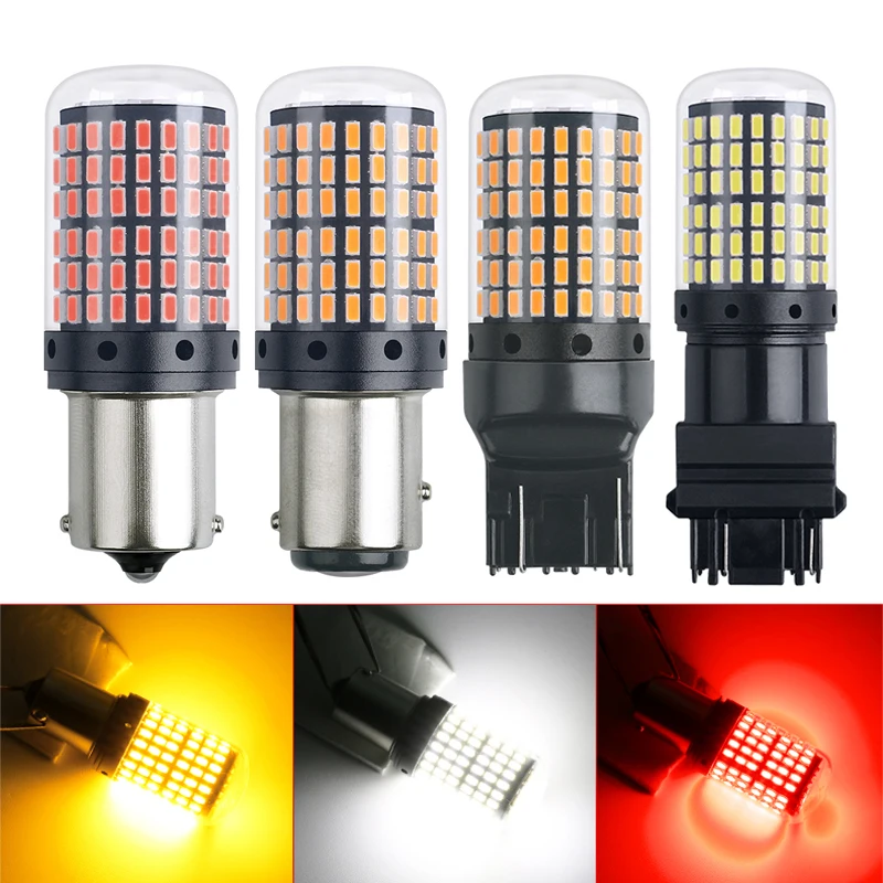

1PCS S25 3014 144smd Canbus 1156 BAU15S PY21w T20 1157 bay15d p21 5w 7440 W21W Led Bulbs For Turn Signal Light Super Bright