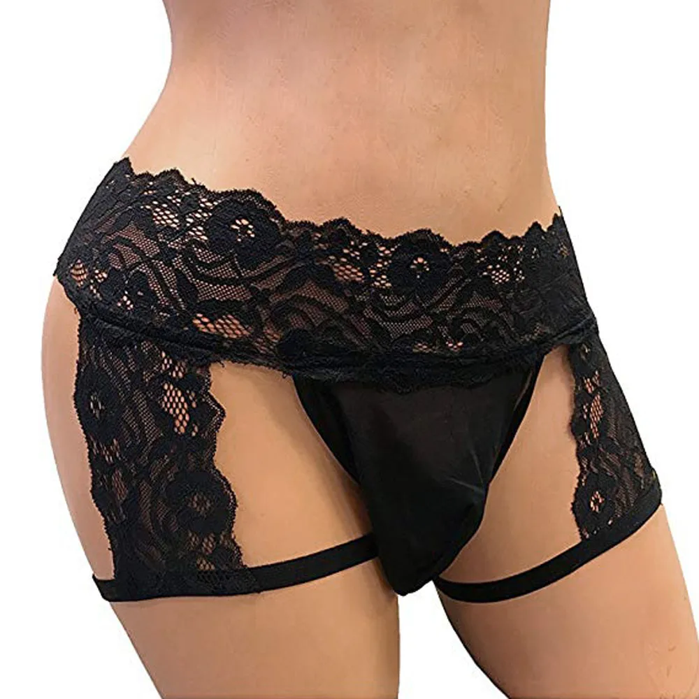 

Men Underpants Men's Panties Sissy Sexy Underwear Lace Gay Thong Enhance Pouch Bikini Hollow Out Man Briefs Jockstrap Man Pants