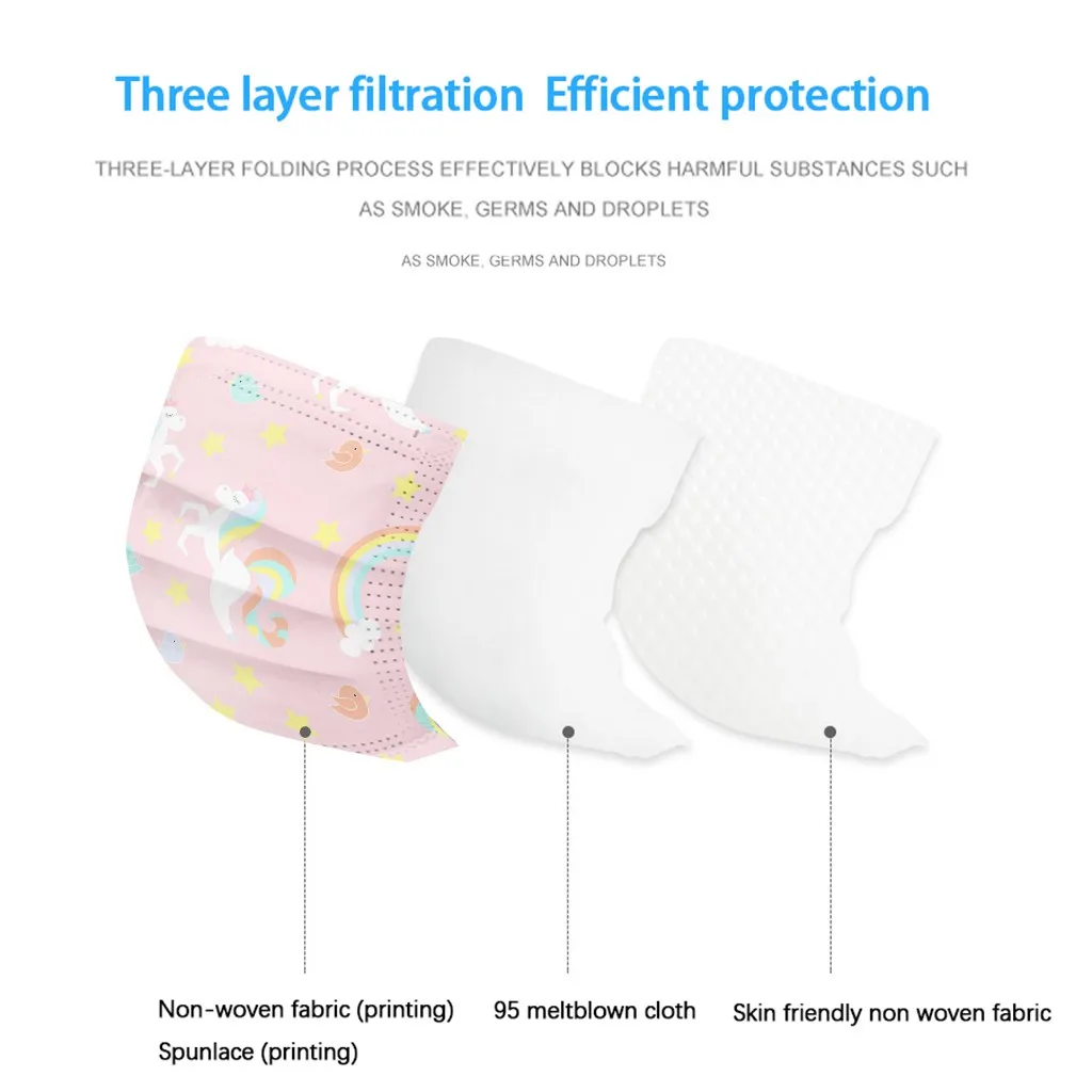 Быстрая доставка с очаровательным принтом детская маска одноразовая для лица