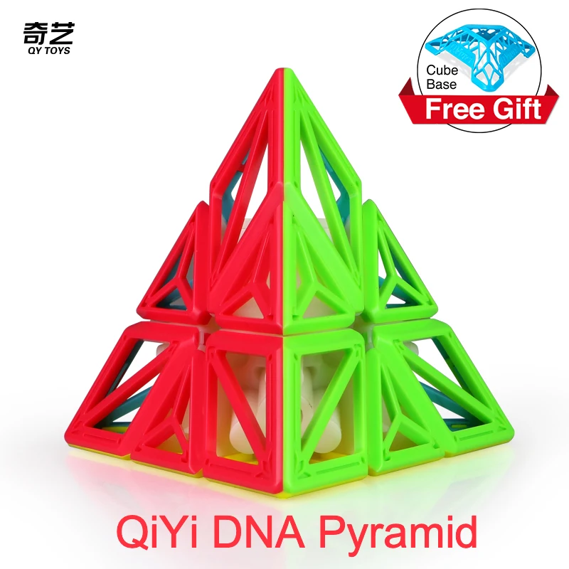 

QiYi DNA Pyramid магические скоростные кубики головоломка Профессиональный липкий кубик пирамиды qiyi pyramidcube Развивающие игрушки для детей