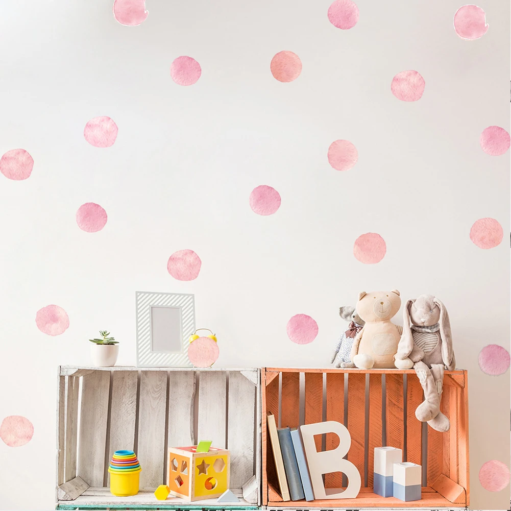 

2021 New 36 Pcs/Set Watercolor Polka Dot Wall Stickers Wall Decals for Kids Room DIY Home Decor to protect baby's health