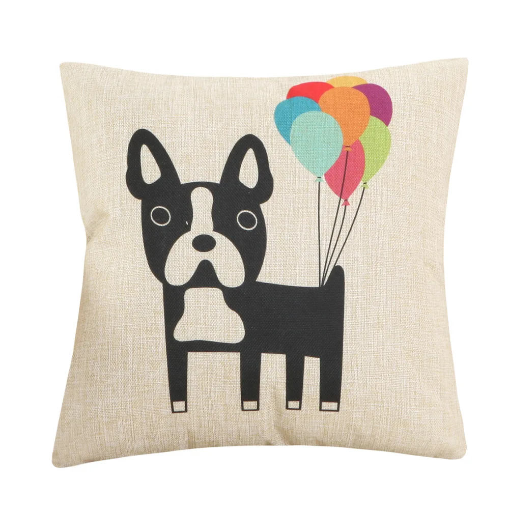 Мультяшный животный дизайн Зебра/собака/Лен декоративная подушка Автомобильная