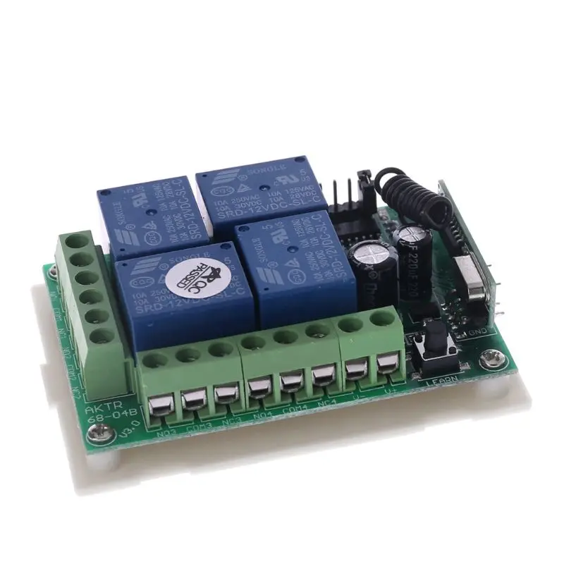 12V 4CH Channel Relay Wireless RF Remote Control Switch 2 Transmitter+Receiver | Электроника