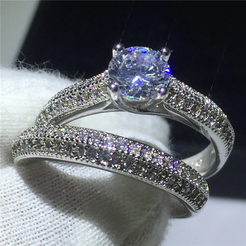 Женское кольцо из серебра 925 пробы с фианитом размеры 4 12|Кольца| |