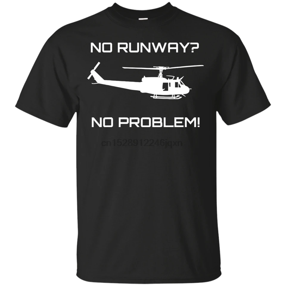 Забавный Huey Helicopter No Runway Problem Мужская Черная S-3Xl футболка с цифровым принтом |