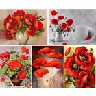 Алмазная 5D картина сделай сам, полноразмерная вышивка крестиком с цветами мака, мозаика из страз, картина стразы, декоративный подарок