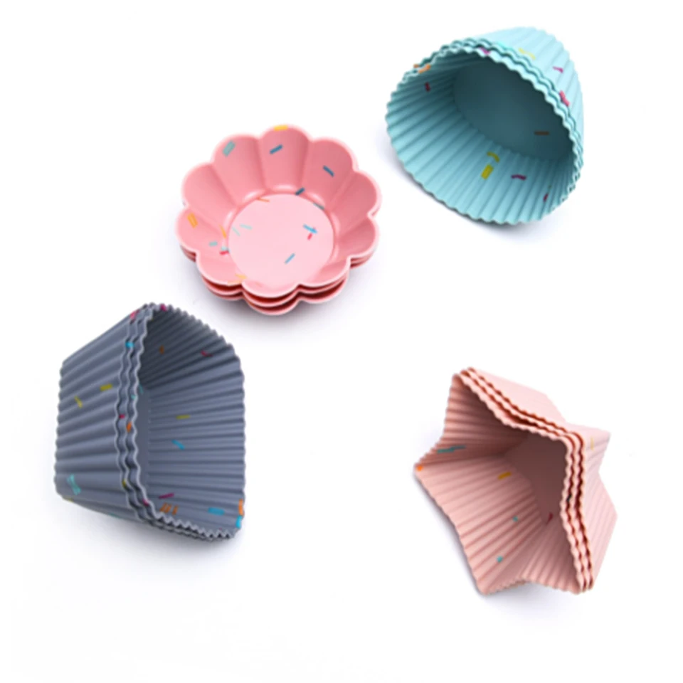 

4pcs Silicone Cake Mold Muffin Cupcake Baking Moulds Heat Resistant Reusable Kitchen Bakeware Maker DIY Baking Decorating Tools