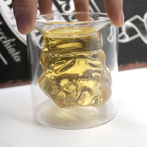 150ml Creative Stormtrooper Double Wall Glass Cup Lead-free Wine Glass Home Bar Brandy Beer Whiskey Glass Milk Coffee Cup Gift
