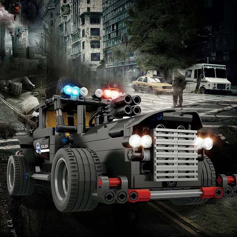 Конструктор Hipac Technic MOC детский Радиоуправляемый автомобиль полицейская игрушка