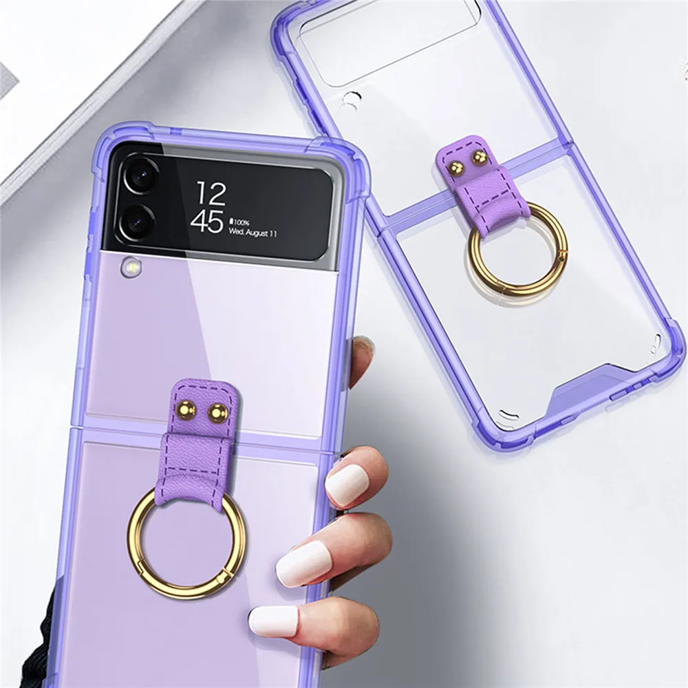 

Чехол для телефона Samsung Galaxy Z Flip 3, Ультратонкий Прозрачный чехол, противоударный защитный чехол с краями подушки безопасности