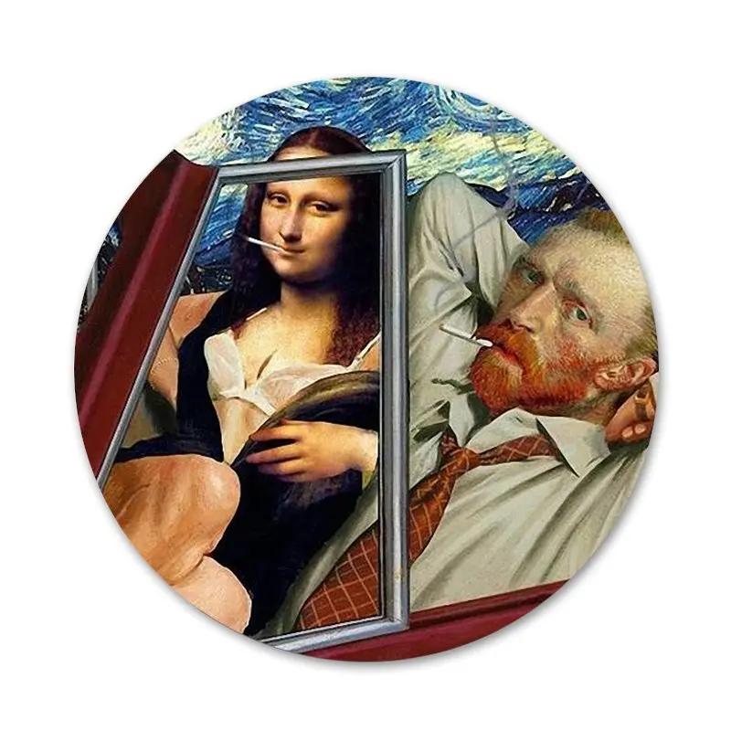 Звездная ночь Мона Лиза значок для одежды рюкзак украшение подарок | Дом и сад