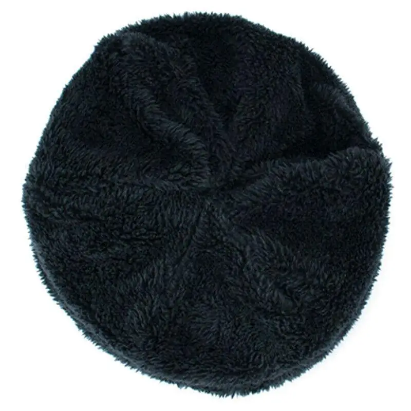 

Mens Plain Knitted Caps Winter Slouchy Chunky Beanies Warm Ski Warmer Hat