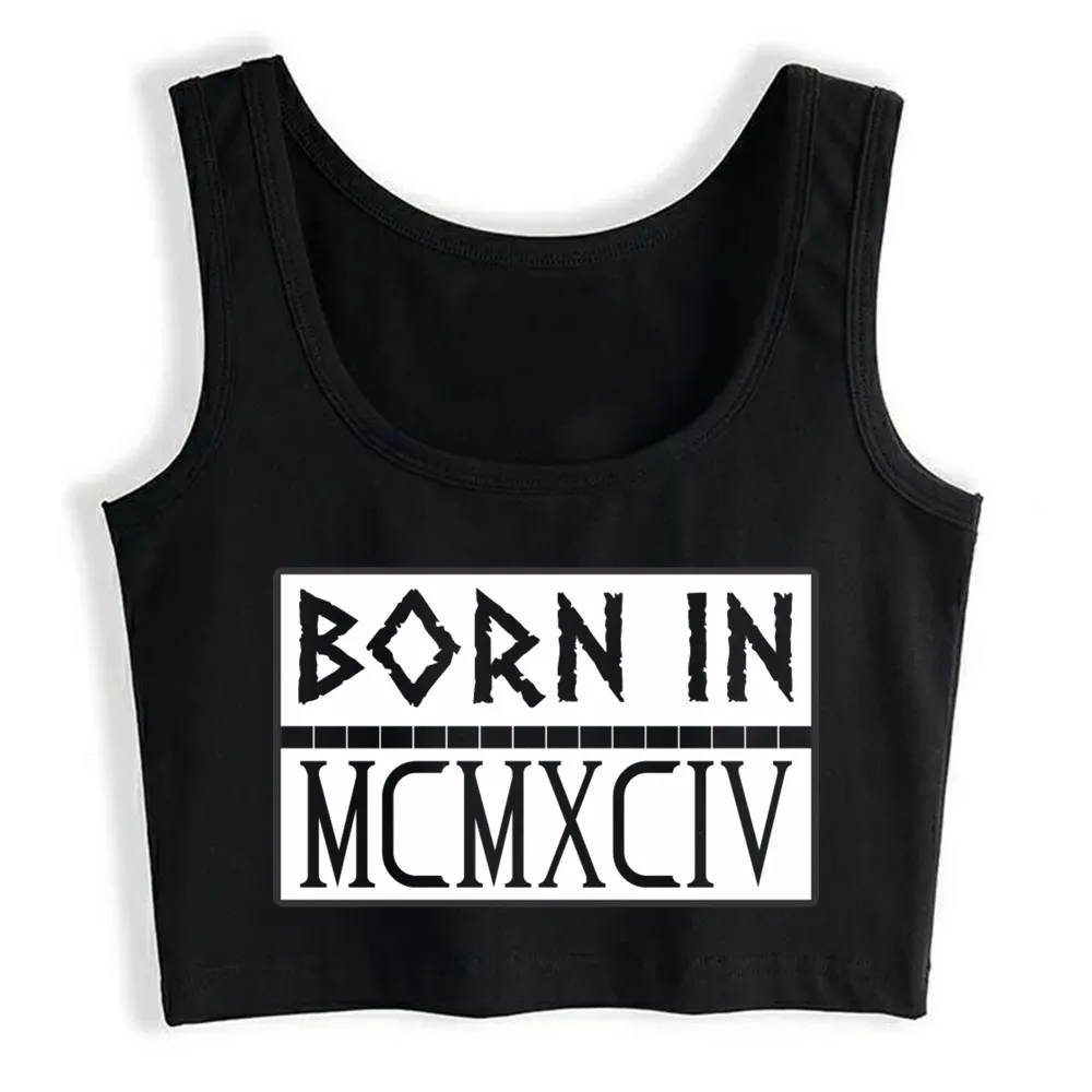 

Crop Top Women Born In Mcmxciv 1994 Harajuku Tank Top Women Casual Women Clothes