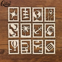 wooden stamp shape qitai 24pcsbox crafts slices for travel diy scrapbooking holiday accessories handmade home decoration wf320