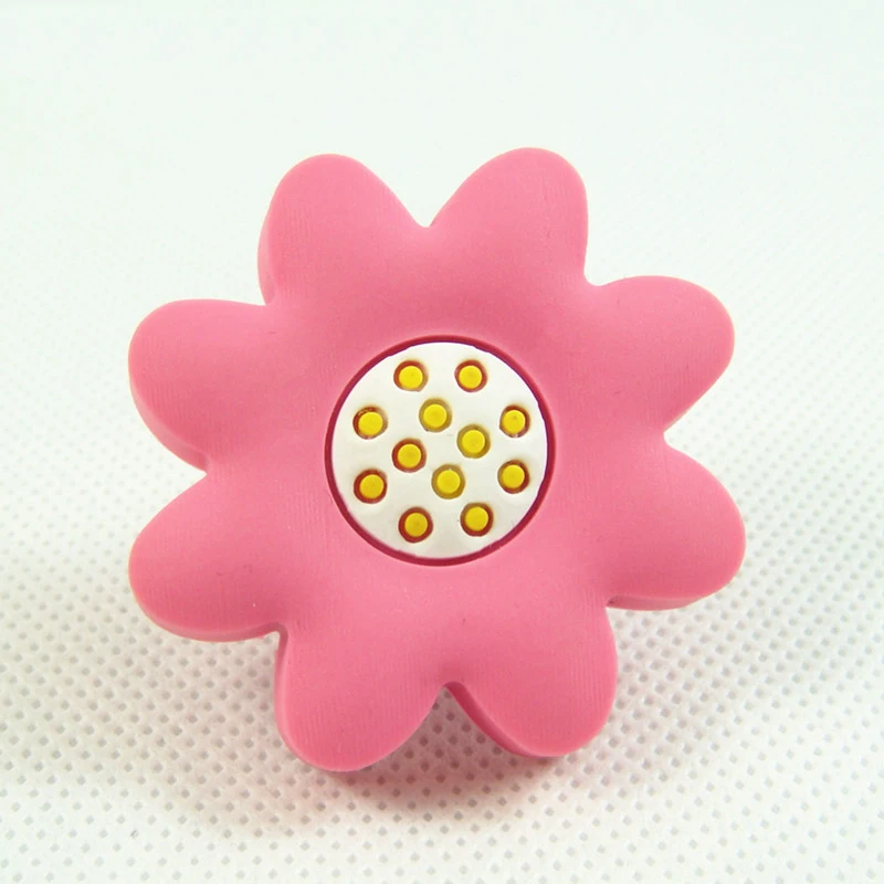 pink flower 1 х милые мягкие резиновые Мультяшные Декорации для детской комнаты, ручки для ящиков, ручки для шкафа/с ручками для детской комнаты, дверные ручки для шкафа - Цвет: pink flower
