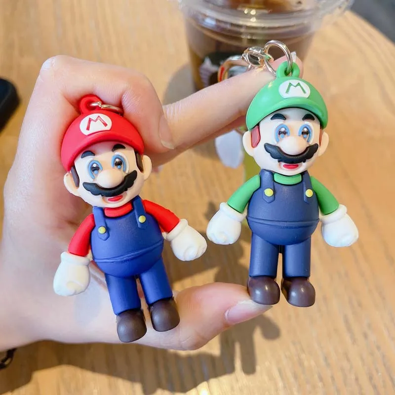 Брелок для ключей кукла в стиле игры Супер Марио с изображением героев братья - Фото №1