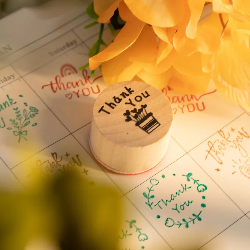 ICraft набор из 6 шт. мини круглых фотоэлементов маленький круг спасибо значок штамп