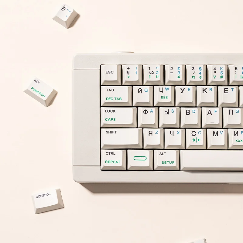 Термосублимация PBT keycap 6001 кремово-белый русский механическая клавиатура FAMOUSKBD |
