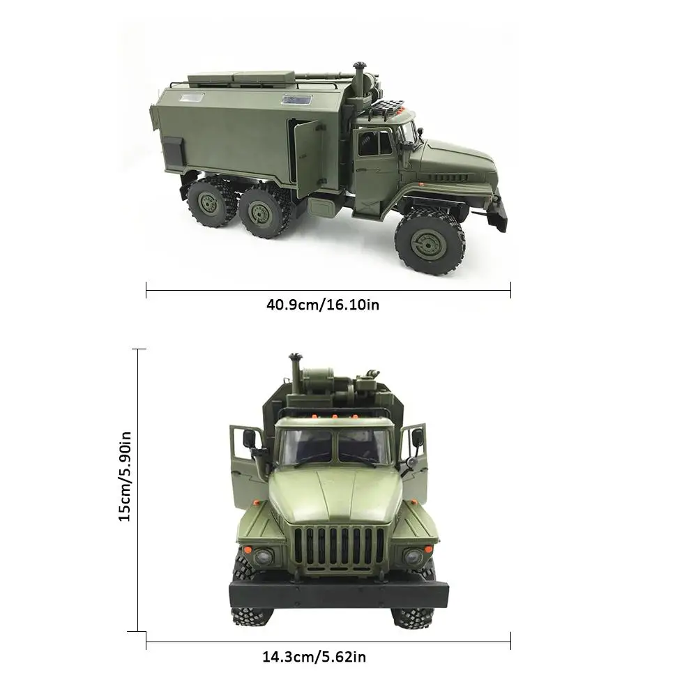 WPL Ural 1:16 Six-Drive Military Truck Command Communication Vehicle Full Scale Simulation Climbing Remote Control Car Toy | Игрушки и
