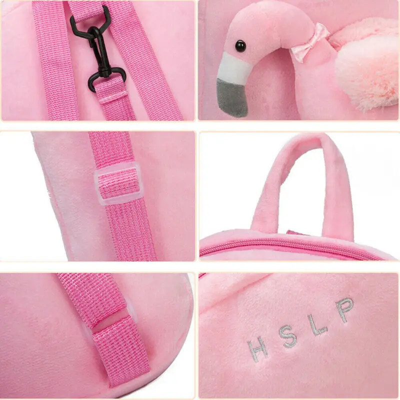 Новый плюшевый рюкзак для мальчиков и девочек милый мультяшный фламинго