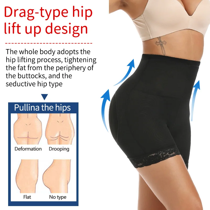 

Padded Butt Lifter Hip Pads High Waist Shapewear Push Up Booty Enhancer Tummy Control Panties Buttocks Lift Women Body Shaper