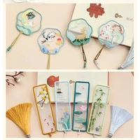 diy embroidered bookmark material package embroidery starter kit with flowers plant pattern color threads handmade bookmark kit