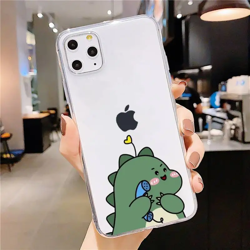 

animal dinosaur A pair of best friends Phone Case Transparent soft For iphone 5s 5c se 6 6s 7 8 11 12 plus mini x xs xr pro max