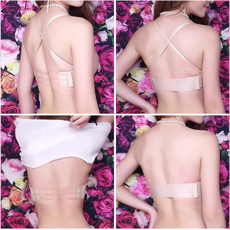 2019 Sexy Gathering Invisible Bras Bralette Underwear Women Push Up Strapless Bra Wedding Brassiere Underwired Back Band | Женская