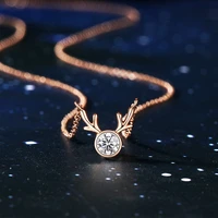 sa silverage small antlers clavicle chain au750 sen elk pendant for christmas chains 18k gold deer has your necklace female