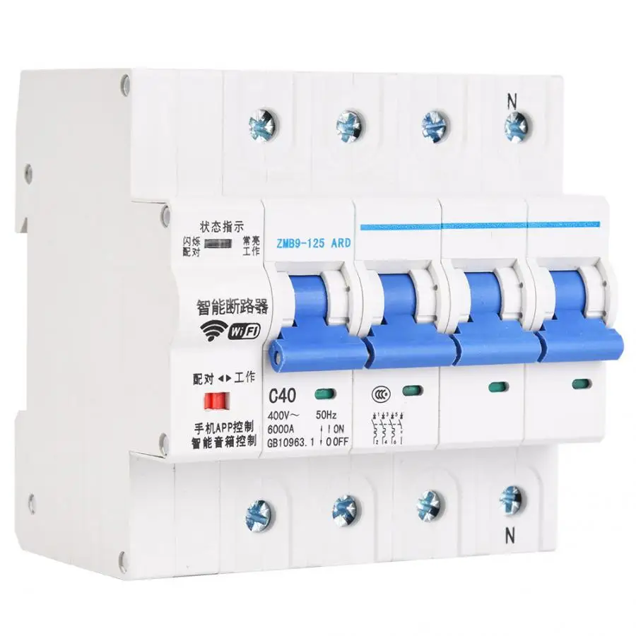 4P WiFi автоматический выключатель с дистанционным управлением Din рейка для умного