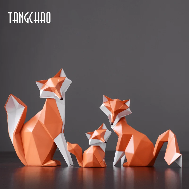 Статуэтка Животного из лисы фигурка животного смолы Декор для дома