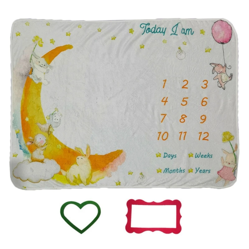 

1 Set Baby Monthly Record Growth Milestone Blanket Newborn Photography Props Kit