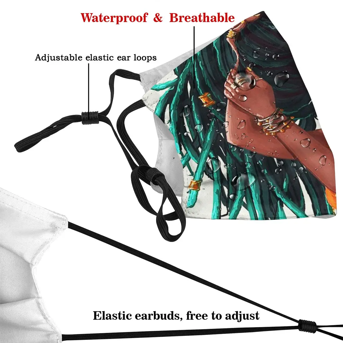 

Dust Mask with Filter Queen In Melanin Poppin Mouth Face Mask for Adult Kids Anti Washable Reusable Pollution