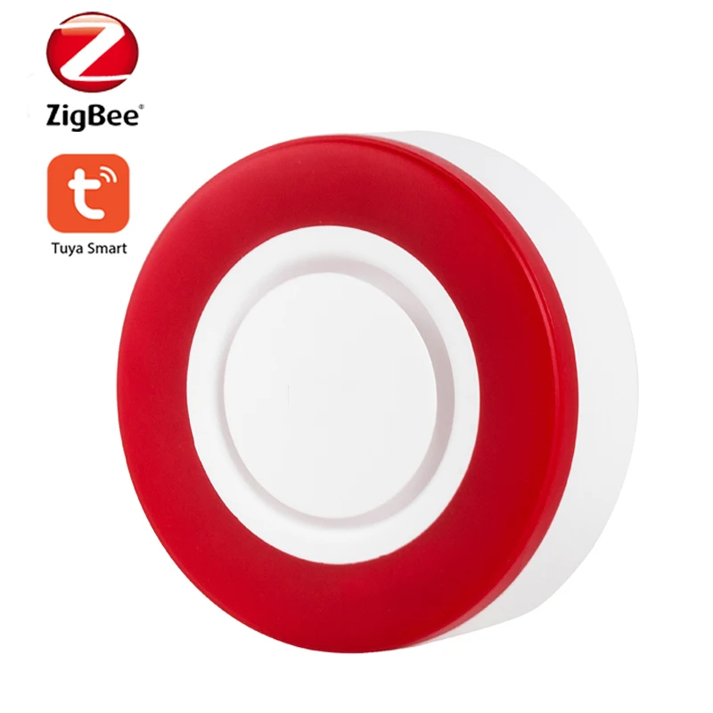 

Tuya Smart Life Zigbee Alarm Siren Red Flashing 95db Alarm Horn Tuya Siren