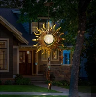 hanging solar power wind chime light moon star led pendant light waterproof outdoor windchime solar lamp decorative garden yard
