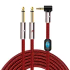 Hifi 3,5 мм к двойному 14 дюймов моно TS 6,35 мм штекер аудио кабель для микшерной консоли усилитель домашних стереосистем Y сплиттер шнуры