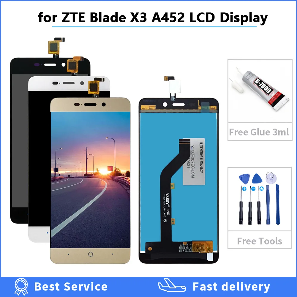 ЖК-дисплей для ZTE BLADE X3 A452 t620 дигитайзер сенсорного экрана в сборе замена телефона
