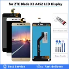 Дисплей для ZTE BLADE X3 A452 t620, ЖК-дисплей и сенсорный экран, дигитайзер в сборе, замена для телефона ZTE BLADE X3 + клей в комплекте