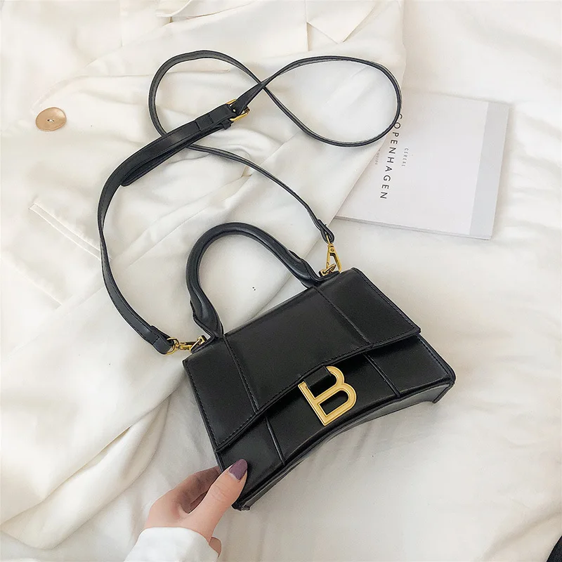 

Designer Luxury Soft Top-Handle Tote Women Alligator Leather Hourglass Handbag Girl Brand B Metal Shoulder Messenger Bags Female