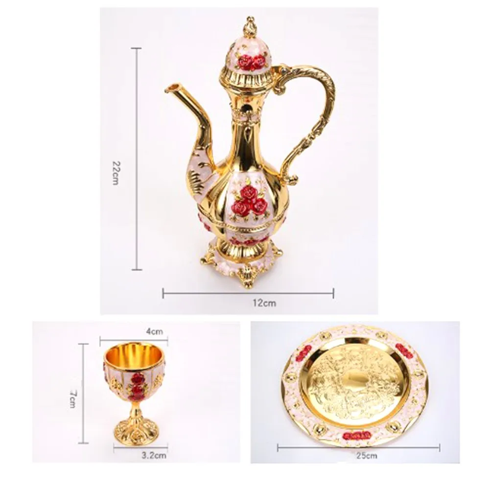 

Wine Pot Cup Tray Kit Set Cabinet Ornament Vintage EU Style For Bar Kitchen Home Decoration Accessories