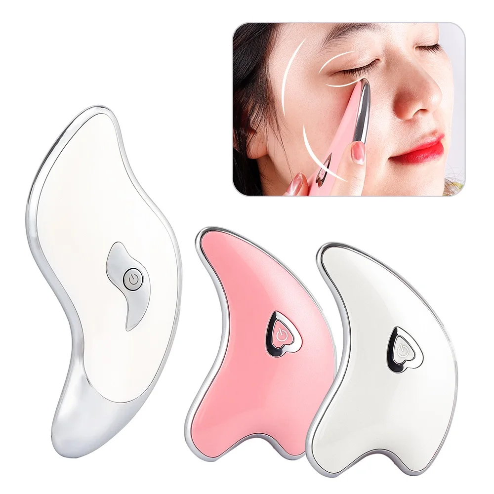 Electric Guasha Vibration Massager Face Neck Scraping Tool Facial Lifting Scraper Double Chin Removal Face Slimming V-Line Care